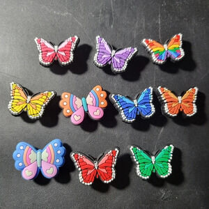 10 Butterfly Shoe Charms Silicone Lot for Crocs